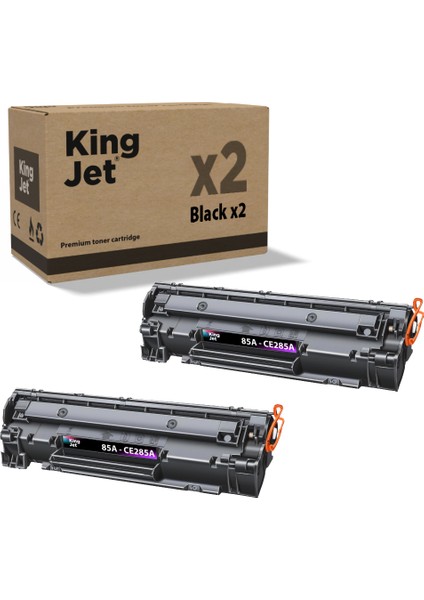 Kingjet® 85A / CE285A 2'li Paket - Hp Uyumlu Çipli Muadil Toner
