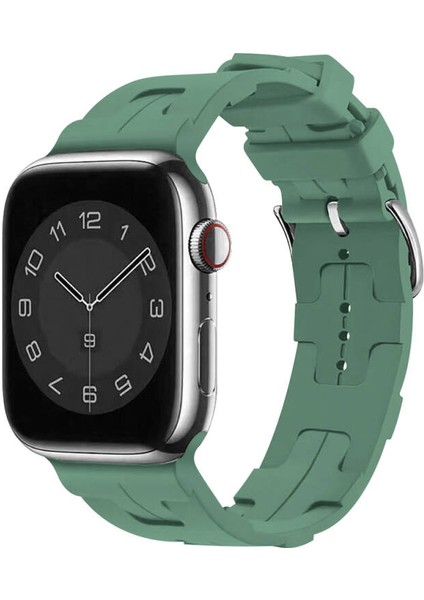 Apple Watch 38MM Kordon Silikon Yapılı Metal Tokalı KRD92
