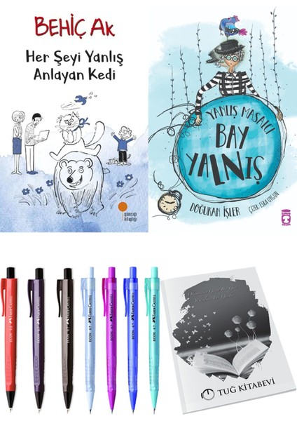 Yanlış Masalcı Bay Yalnış ve Her Şeyi Yanlış Anlayan Kedi 2'li Set - Kalem