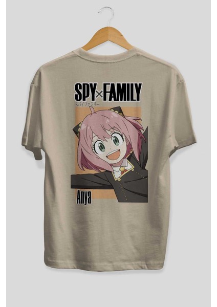 Spy x Famıly Anya Anime Arka Baskılı Bej Oversize T-Shirt %100 Pamuk Erkek Kadın fiyatları