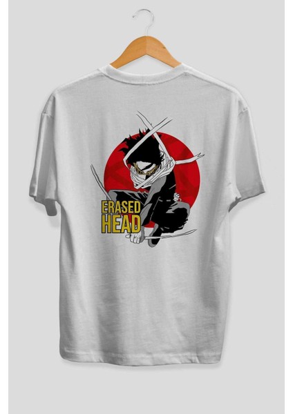 Erased Head Anime Arka Baskılı Beyaz Oversize T-Shirt Pamuk Erkek Kadın fiyatları