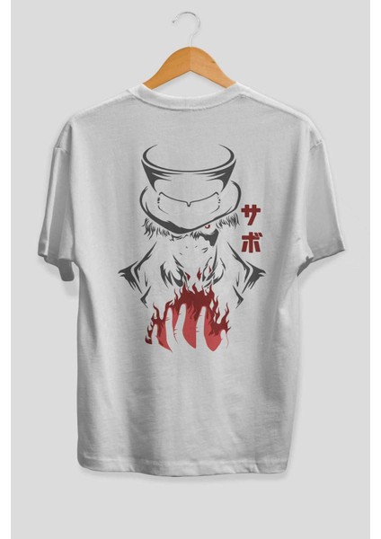 Saboonepiece Anime Arka Baskılı Beyaz Oversize T-Shirt Pamuk Erkek Kadın fiyatları
