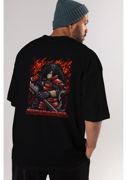 Naruto (12) Anime Arka Baskılı Siyah Oversize T-Shirt Erkek Kadın fiyatları