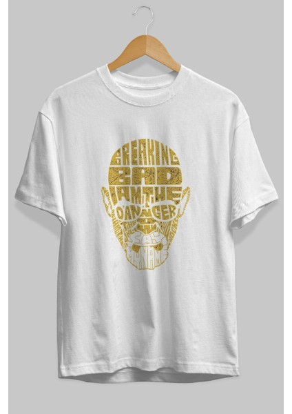 Breaking Bad Ön Baskılı Beyaz Oversize T-Shirt Erkek Kadın Bisiklet Yaka modelleri