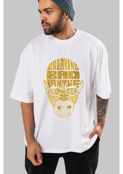 Breaking Bad Ön Baskılı Beyaz Oversize T-Shirt Erkek Kadın Bisiklet Yaka fırsatları