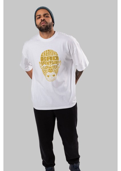 Breaking Bad Ön Baskılı Beyaz Oversize T-Shirt Erkek Kadın Bisiklet Yaka indirimleri