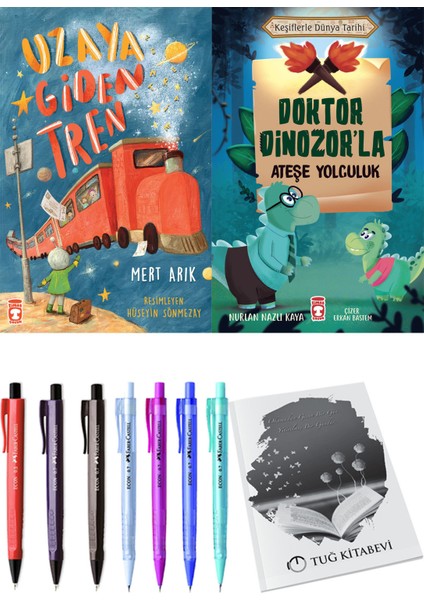 Doktor Dinozor'la Ateşe Yolculuk ve Uzaya Giden Tren 2'li Set - Kalem