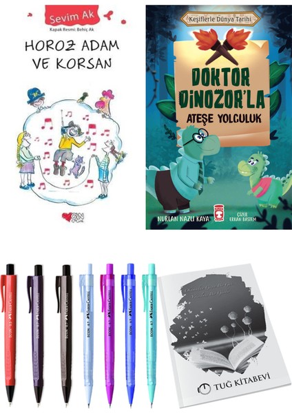 Doktor Dinozor'la Ateşe Yolculuk ve Horoz Adam ve Korsan 2'li Set - Kalem