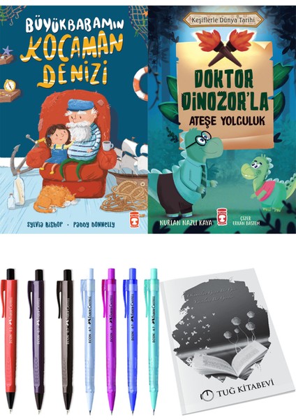 Doktor Dinozor'la Ateşe Yolculuk ve Büyükbabamın Kocaman Denizi 2'li Set - Kalem