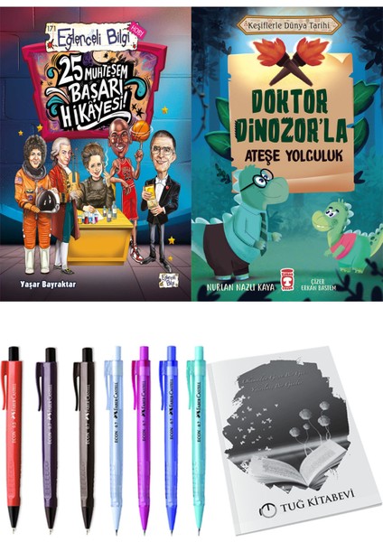 Doktor Dinozor'la Ateşe Yolculuk ve 25 Muhteşem Başarı Hikayesi 2'li Set - Kalem