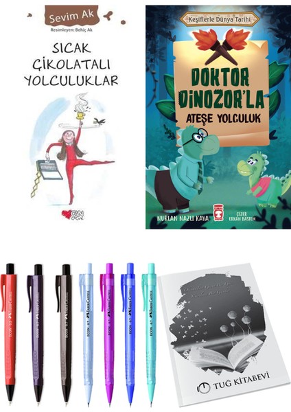 Doktor Dinozor'la Ateşe Yolculuk ve Sıcak Çikolatalı Yolculuklar 2'li Set - Kalem
