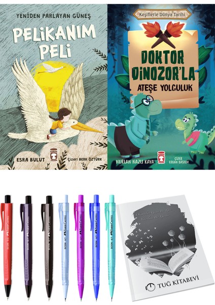 Doktor Dinozor'la Ateşe Yolculuk ve Yeniden Parlayan Güneş Pelikanım Peli 2'li Set - Kalem