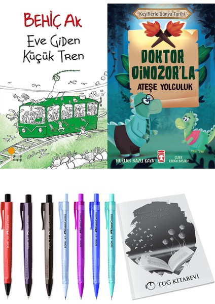 Doktor Dinozor'la Ateşe Yolculuk ve Eve Giden Küçük Tren 2'li Set - Kalem