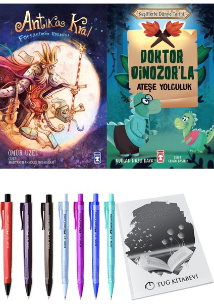 Doktor Dinozor'la Ateşe Yolculuk ve Antika Kral Forsantin'in Uyanışı 2'li Set - Kalem