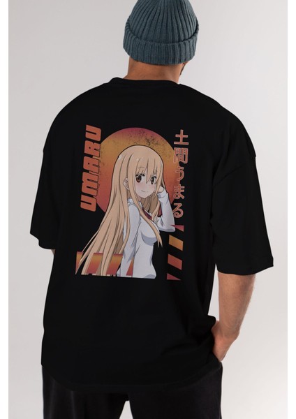 Umaru Doma 5 Anime Arka Baskılı Siyah Oversize T-Shirt Erkek Kadın fiyatları