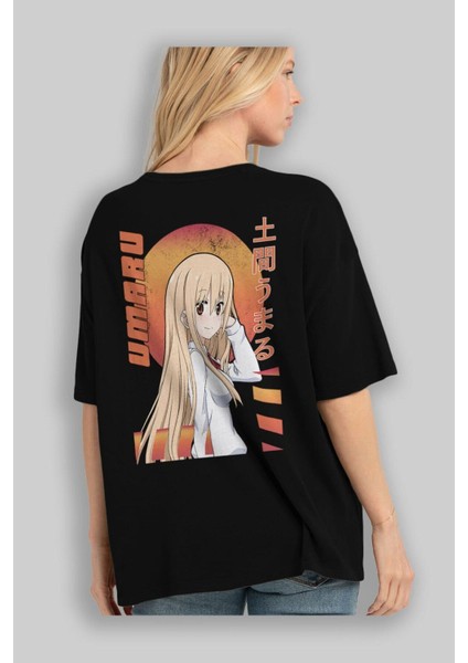 Umaru Doma 5 Anime Arka Baskılı Siyah Oversize T-Shirt Erkek Kadın fırsatları