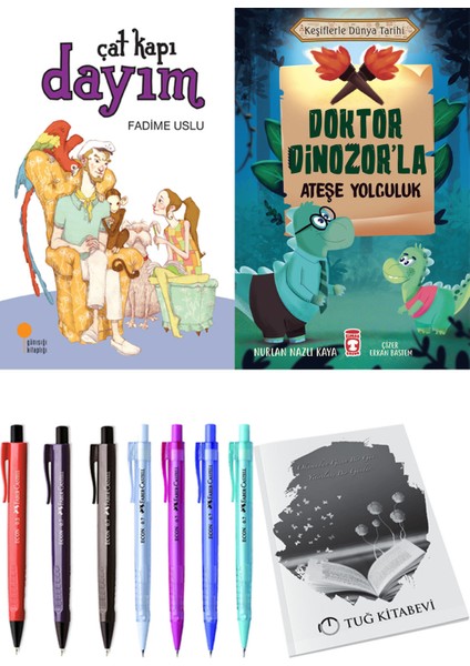 Doktor Dinozor'la Ateşe Yolculuk ve Çat Kapı Dayım 2'li Set - Kalem