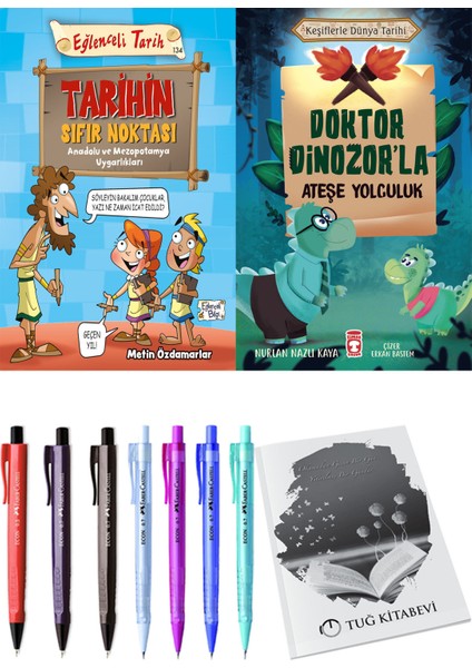 Doktor Dinozor'la Ateşe Yolculuk ve Tarihin Sıfır Noktası Anadolu ve Mezopotomya Uygarlıkları 2'li Set - Kalem
