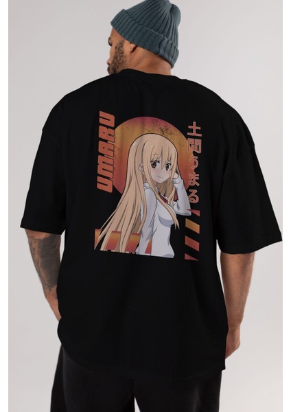Umaru Doma 5 Anime Arka Baskılı Siyah Oversize T-Shirt Erkek Kadın indirimleri