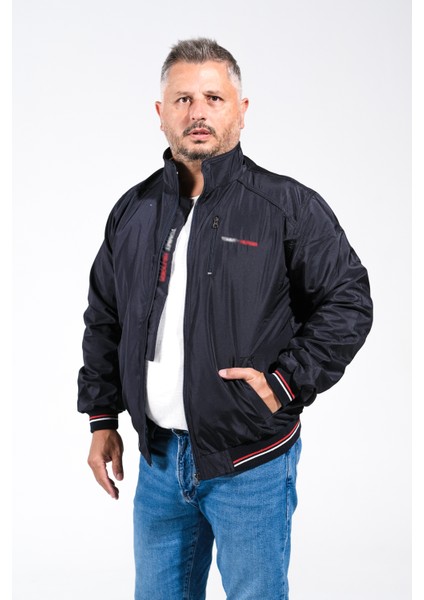 Günlük Kullanıma Uygun Dik Yaka Çizgili Ribanalı 3 Renk Battal Dahil 9 Beden 4 Mevsim Mont