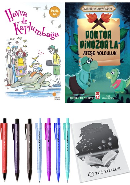 Doktor Dinozor'la Ateşe Yolculuk ve Havva ile Kaplumbağa 2'li Set - Kalem