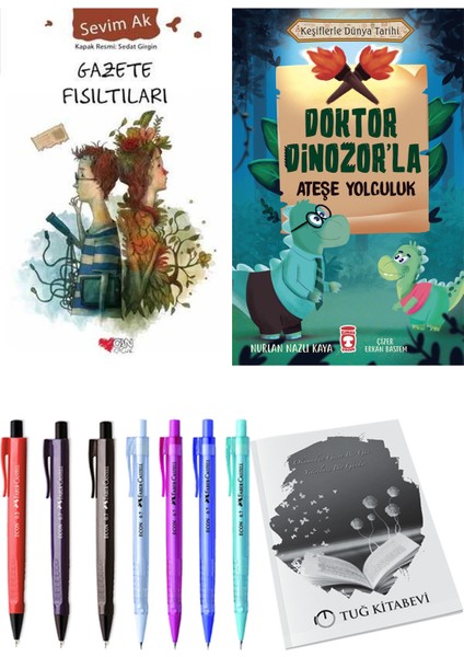 Doktor Dinozor'la Ateşe Yolculuk ve Gazete Fısıltıları 2'li Set - Kalem