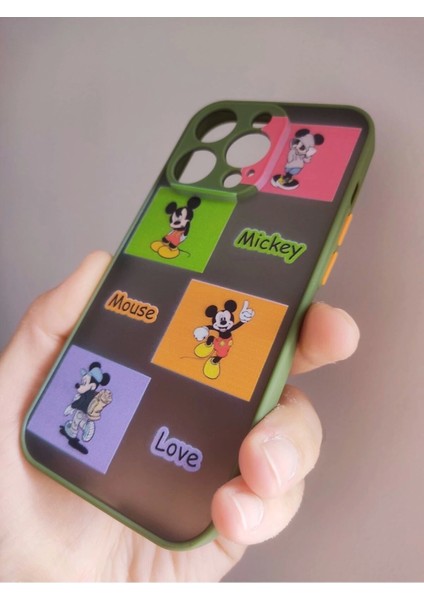 iPhone 14 Pro Uyumlu Mickey Mouse Tasarım Hux Telefon Boyun Askılı Set Kılıf fırsatları