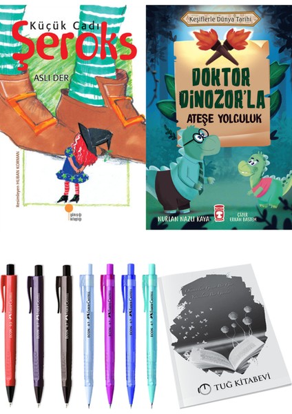 Doktor Dinozor'la Ateşe Yolculuk ve Küçük Cadı Şeroks 2'li Set - Kalem