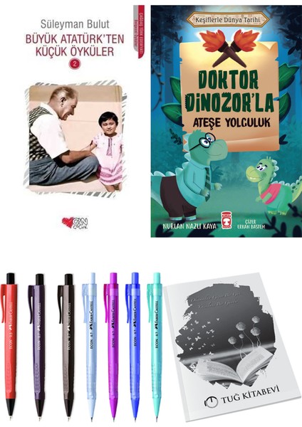 Doktor Dinozor'la Ateşe Yolculuk ve Büyük Atatürk'ten Küçük Öyküler 2 2'li Set - Kalem