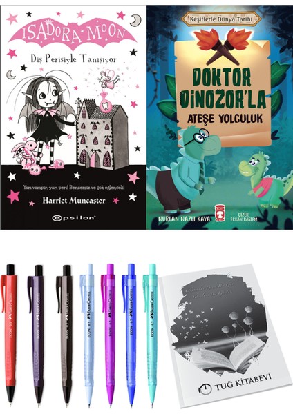 Doktor Dinozor'la Ateşe Yolculuk ve Isadora Moon 13 Diş Perisiyle Tanışıyor 2'li Set - Kalem