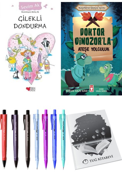 Doktor Dinozor'la Ateşe Yolculuk ve Çilekli Dondurma 2'li Set - Kalem
