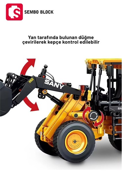 Sany Lisanslı Kepçe 896 Parça Yapı Blokları LEGO ile Uyumlu (712016)