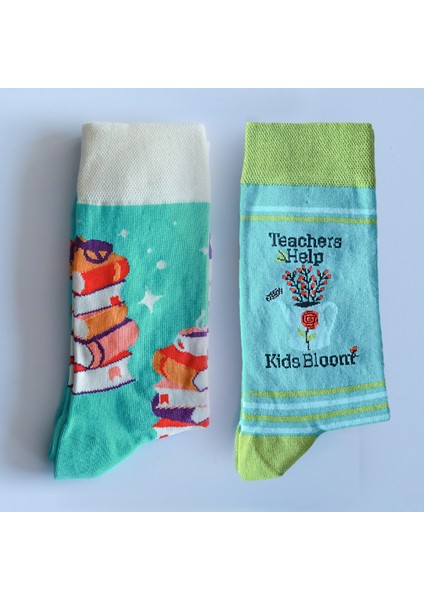 Öğretmene Hediye Tasarım 2' Li Çorap Set
