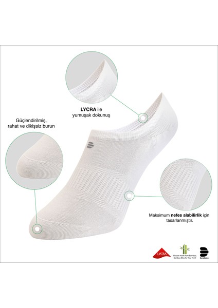 Drlsocks Bambu Sneakers Çorap (Kadın & Erkek, 4'Lü Set – Dikişsiz, Görünmez, Antibakteriyel)