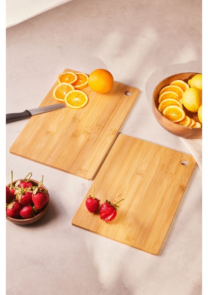 Bambu Kesme Tahtası Çift Seti 23x31 cm, doğal ve şık mutfak gereci fiyatları