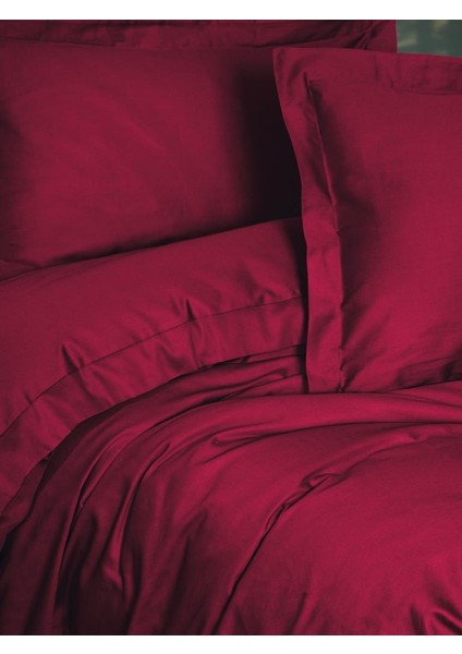 Elegant Bordo Çift Kişilik Saten Nevresim Takımı