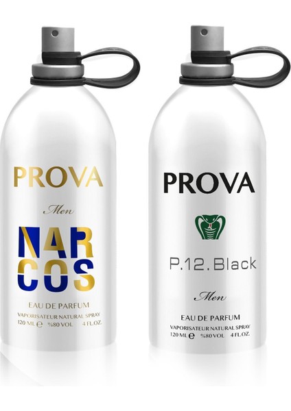 Narcos ve P.12 Black Edp Erkek Parfüm Seti 2x 120 ml