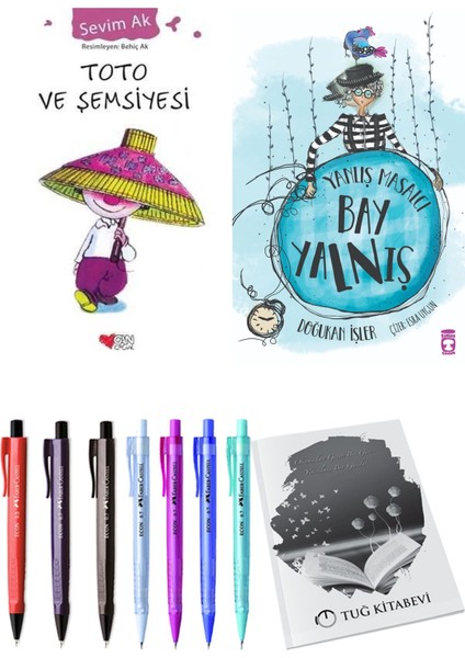 Yanlış Masalcı Bay Yalnış ve Toto ve Şemsiyesi 2'li Set - Kalem