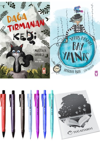 Yanlış Masalcı Bay Yalnış ve Dağa Tırmanan Kedi 2'li Set - Kalem