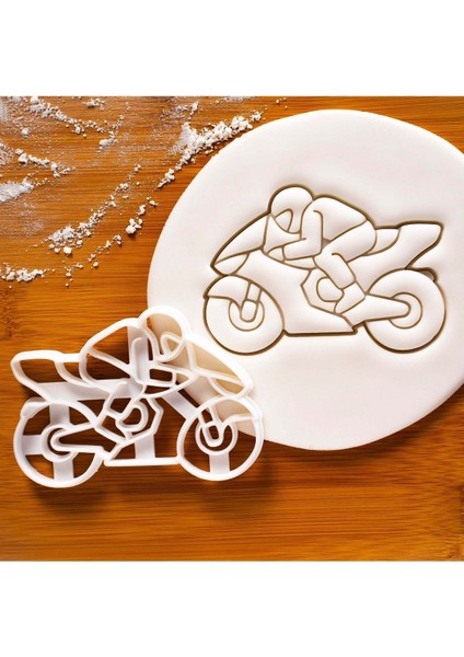 Motosiklet temalı kurabiye ve şeker hamuru kalıbı, 8-10 cm, PLA malzeme fiyatları