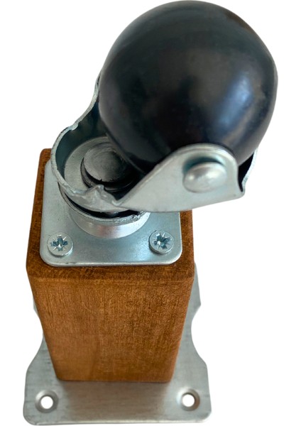 Kale Ahşap Top Tekerli Ayak Mobilya Masa ve Dolap Tekerli Ayağı Frensiz(12cm - 15cm)(Kayın/Gürgen)