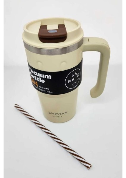 Termos Bardak Seyahat ve Outdoor 650ML Krem