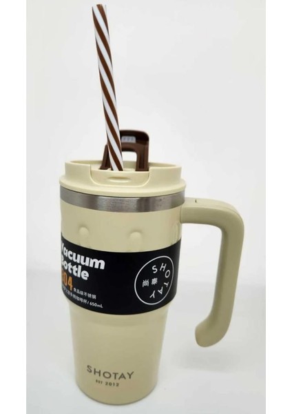 Termos Bardak Seyahat ve Outdoor 650ML Krem