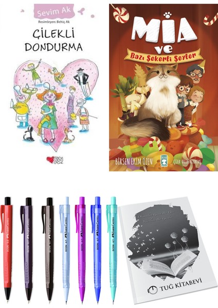 Mia ve Bazı Şekerli Şeyler ve Çilekli Dondurma 2'li Set - Kalem