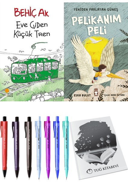 Yeniden Parlayan Güneş Pelikanım Peli ve Eve Giden Küçük Tren 2'li Set - Kalem