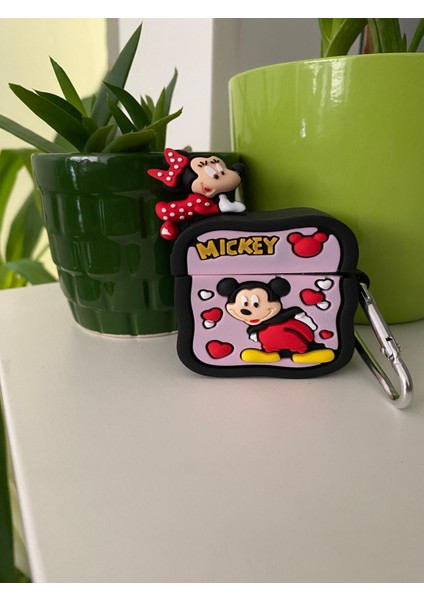 Iphone 3. Nesil Uyumlu Koruyucu Bluetooth Kulaklık Kılıfı Mickey Mouse Figürlü