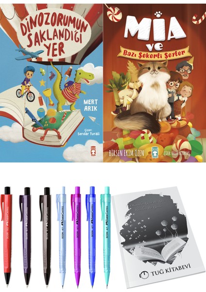 Mia ve Bazı Şekerli Şeyler ve Dinazorumun Saklandığı Yer 2'li Set - Kalem