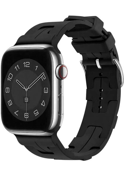 Apple Watch 38MM Kordon Silikon Yapılı Metal Tokalı KRD92