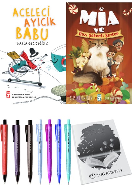 Mia ve Bazı Şekerli Şeyler ve Aceleci Ayıcık Babu Asla Geç Değil 2'li Set - Kalem