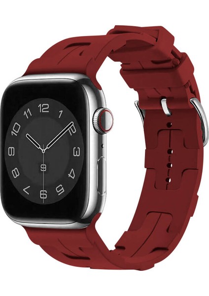 Apple Watch 38MM Kordon Silikon Yapılı Metal Tokalı KRD92